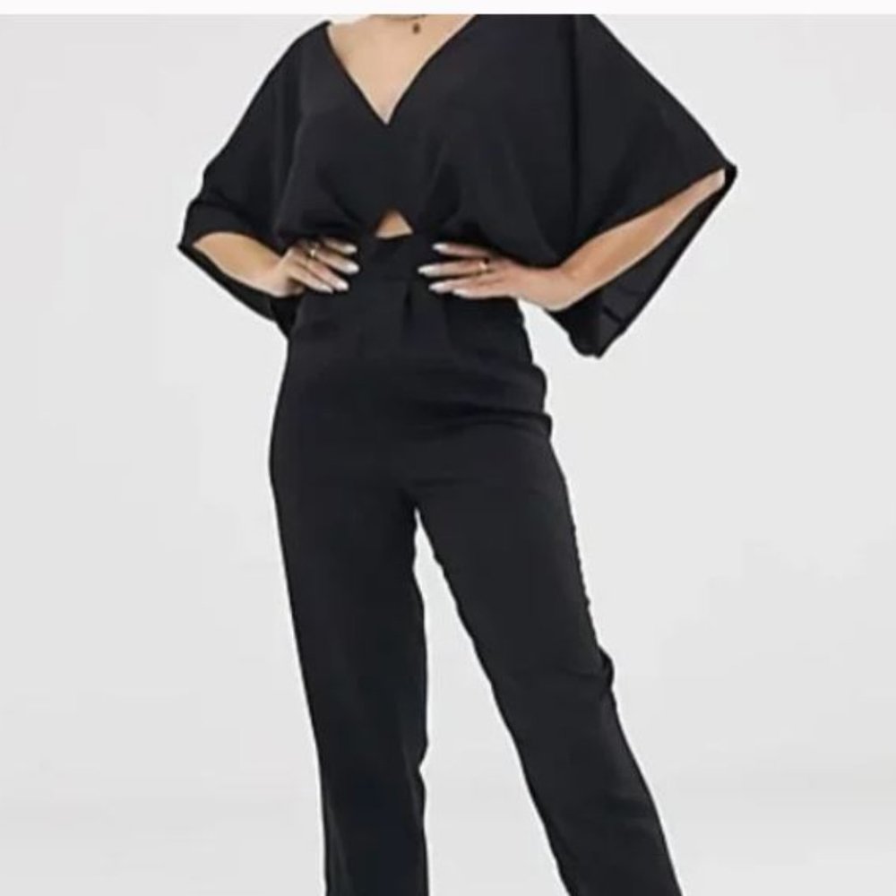 ASOS DESIGN jumpsuit with kimono sleeve and peg leg